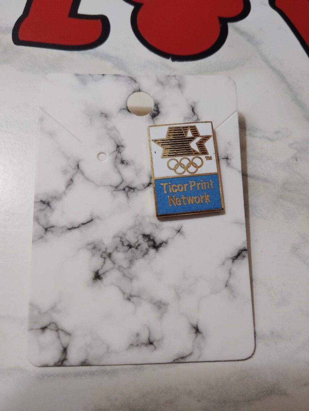 Ticor Print Network Olympic Logo Enamel Pin - Blue & Gold